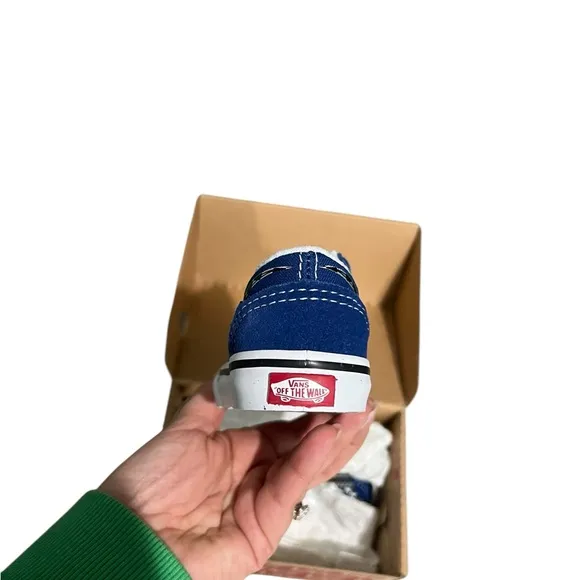 Vans Kids Blue Checkerboard Shoes