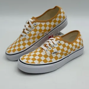 Vans Men's Checkerboard Sneakers - Orange and White