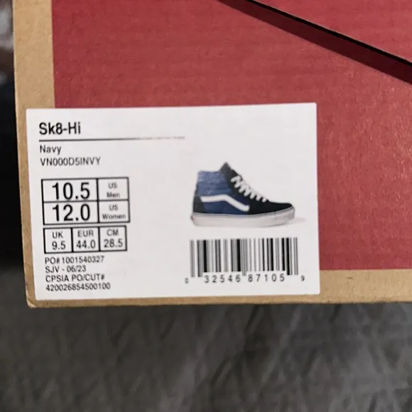VANS MEN’S SK8-HI NAVY HIGH TOP SNEAKER SHOES