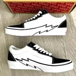 Vans Old Skool Bolt Shoes-TwoTone Black/White-Size 9.5 men's NEW #556