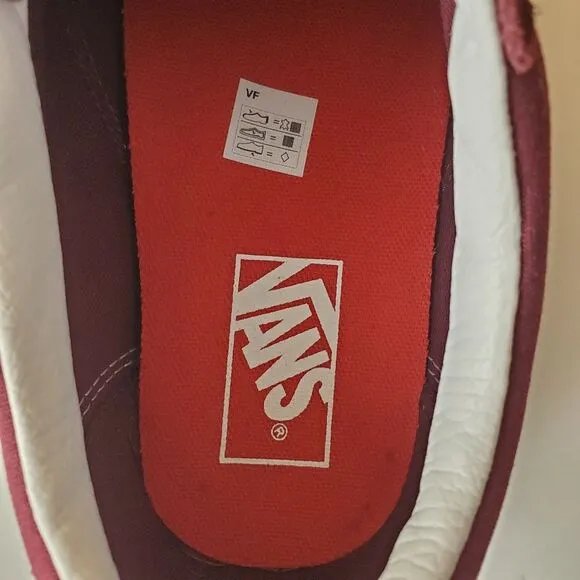 VANS Old Skool Burgundy and Orange Sneakers Skateboard Shoes Size 10