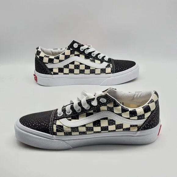 Vans Old Skool Confetti Checkerboard Glitter Shinny Sneakers Shoes Size 4.5