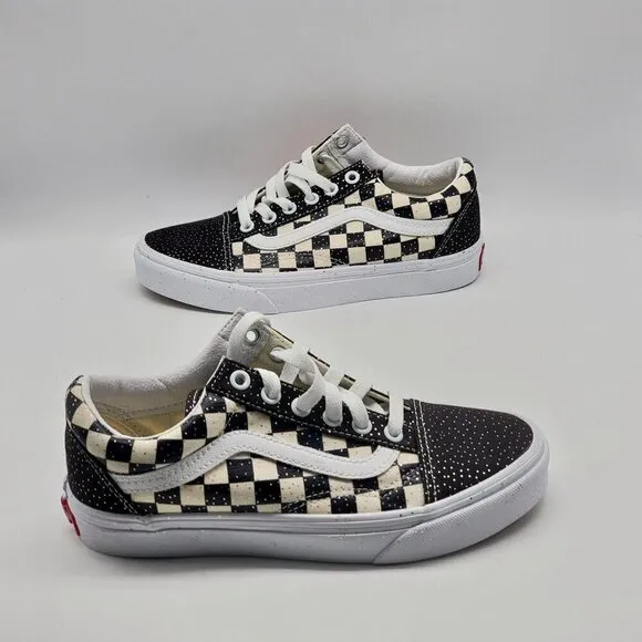 Vans Old Skool Confetti Checkerboard Glitter Shinny Sneakers Shoes Size 4.5