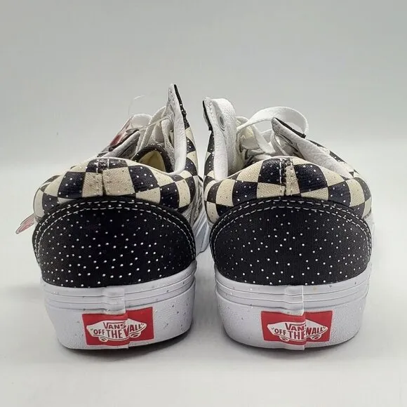 Vans Old Skool Confetti Checkerboard Glitter Shinny Sneakers Shoes Size 4.5