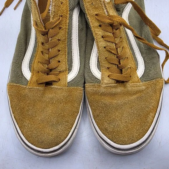 Vans Old Skool Mini Cord Mens 12 Brown Green Sneaker Shoes Walking Casual