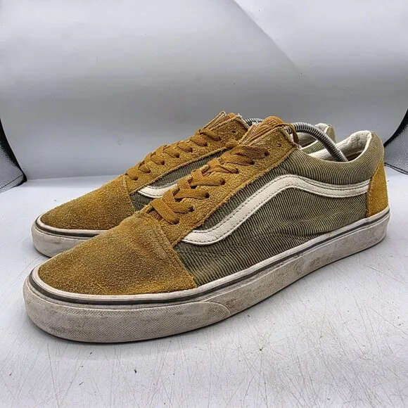 Vans Old Skool Mini Cord Mens 12 Brown Green Sneaker Shoes Walking Casual