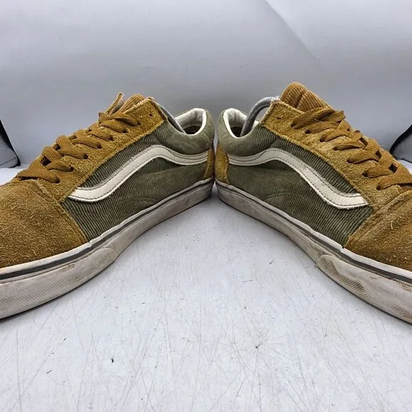 Vans Old Skool Mini Cord Mens 12 Brown Green Sneaker Shoes Walking Casual