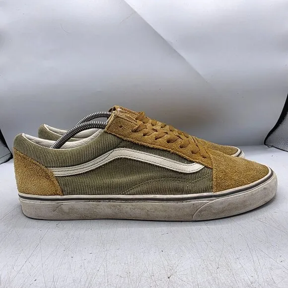 Vans Old Skool Mini Cord Mens 12 Brown Green Sneaker Shoes Walking Casual
