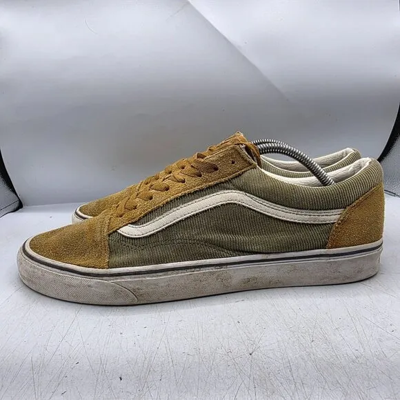 Vans Old Skool Mini Cord Mens 12 Brown Green Sneaker Shoes Walking Casual