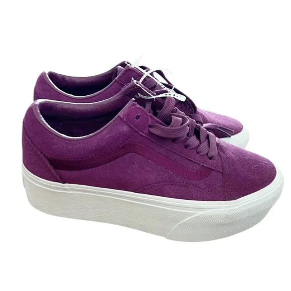 VANS Old Skool Shoes Platform Low Suede Women Size Dark Purple Skate VN0009PZDRV