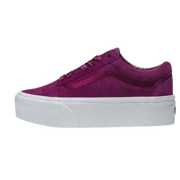 VANS Old Skool Shoes Platform Low Suede Women Size Dark Purple Skate VN0009PZDRV
