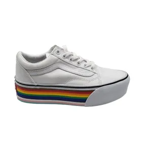 Vans  Old Skool Stackform Pride Rainbow White Womens Canvas Shoes Size 5