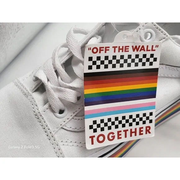 Vans  Old Skool Stackform Pride Rainbow White Womens Canvas Shoes Size 5