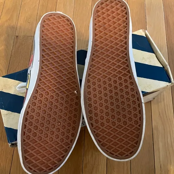 Vans Red and Green Sneakers Vibrant Pattern