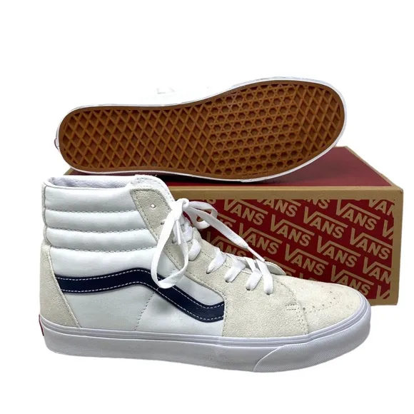 VANS Sk8-Hi Classic Sport Shoes Suede Canvas Sneakers SB White Women VN0A32QG9YG