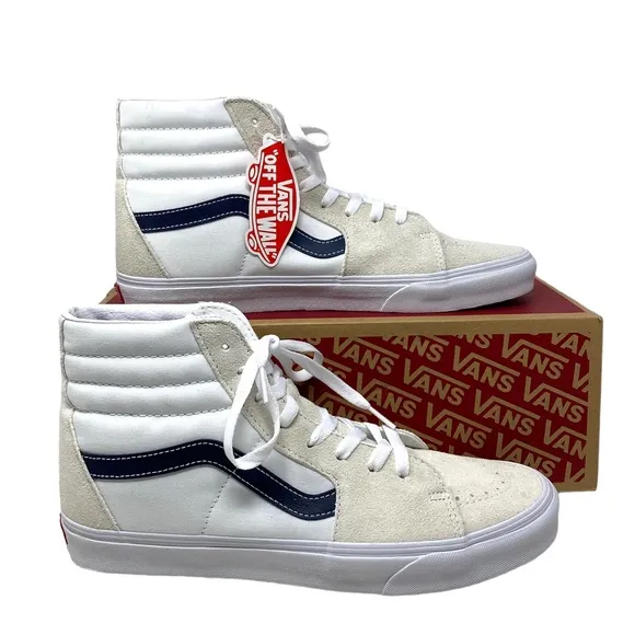 VANS Sk8-Hi Classic Sport Shoes Suede Canvas Sneakers SB White Women VN0A32QG9YG