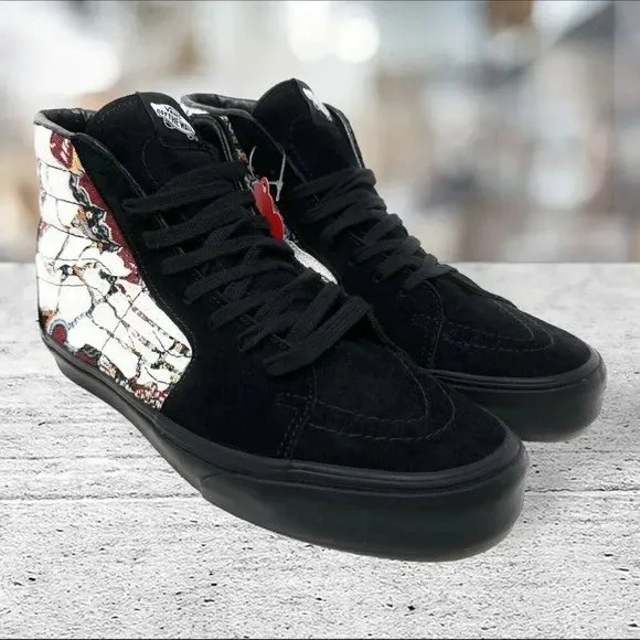 VANS Sk8-Hi HAZY BONES Black Casual Athletic Shoes Sneakers 508357 Men's Size 10