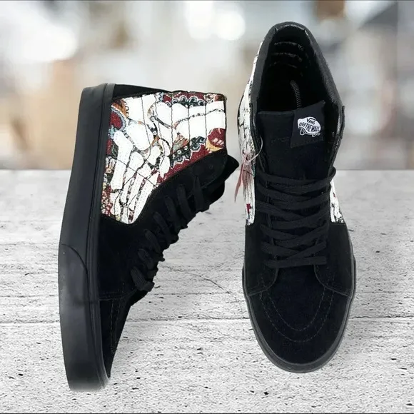VANS Sk8-Hi HAZY BONES Black Casual Athletic Shoes Sneakers 508357 Men's Size 10