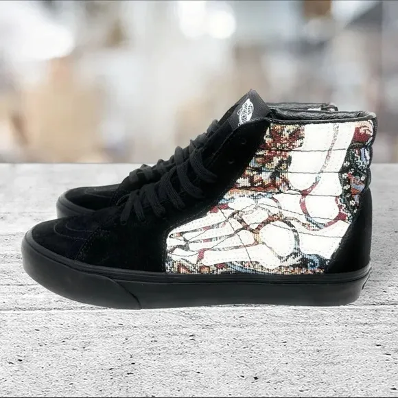 VANS Sk8-Hi HAZY BONES Black Casual Athletic Shoes Sneakers 508357 Men's Size 10