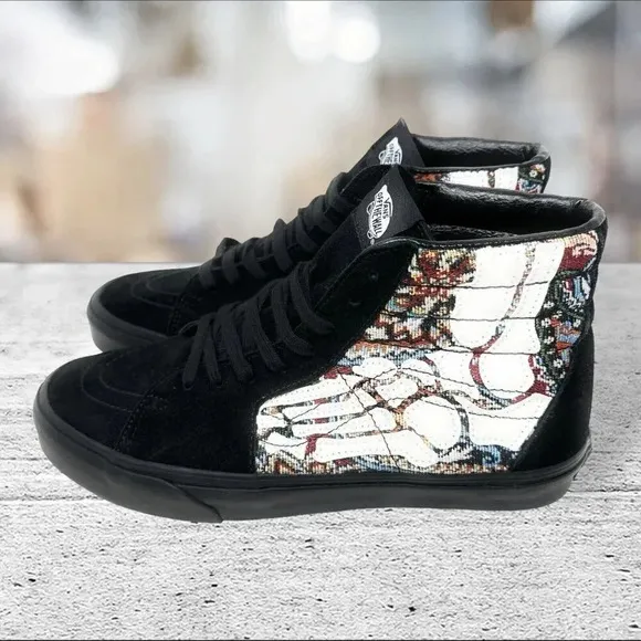 VANS Sk8-Hi HAZY BONES Black Casual Athletic Shoes Sneakers 508357 Men's Size 10