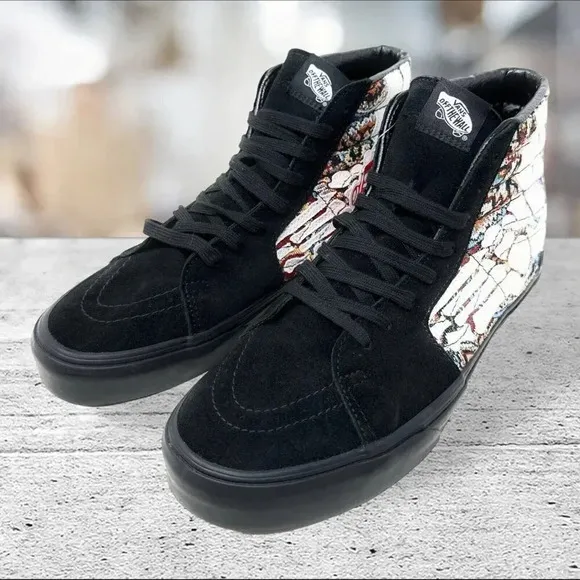 VANS Sk8-Hi HAZY BONES Black Casual Athletic Shoes Sneakers 508357 Men's Size 10
