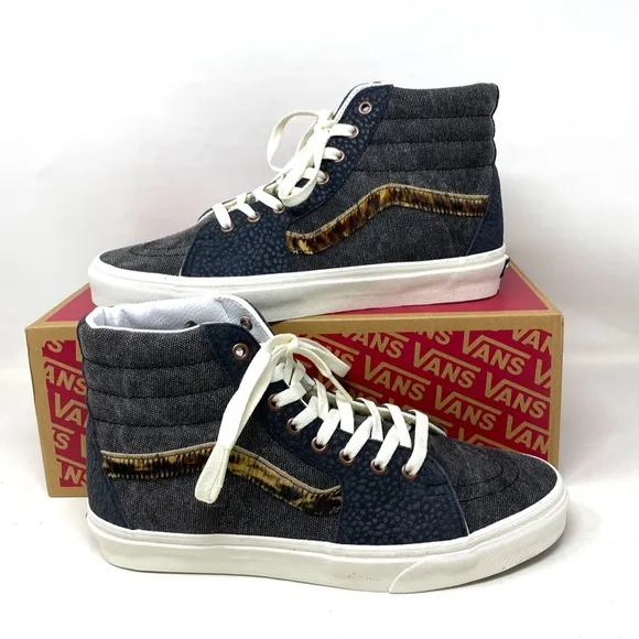 VANS Sk8-Hi Shoes High Top Gray Canvas Leather Men’s Size Casual VN0A5JMJ1O7