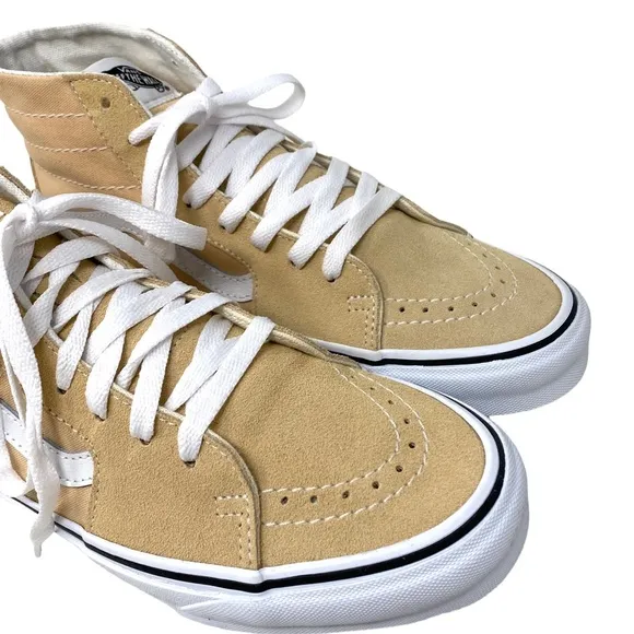 VANS Sk8-Hi Tapered Shoes Women's Suede Peach Canvas Sneakers Skate VN0A5KRUBLP
