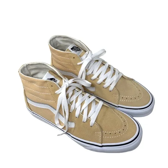 VANS Sk8-Hi Tapered Shoes Women's Suede Peach Canvas Sneakers Skate VN0A5KRUBLP