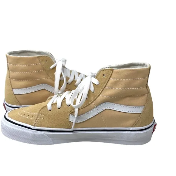 VANS Sk8-Hi Tapered Shoes Women's Suede Peach Canvas Sneakers Skate VN0A5KRUBLP