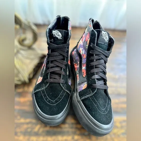 VANS Sk8-Hi Zip Galaxy Floral Black Sneakers Shoes Size 5.5 Men 7.0 Women