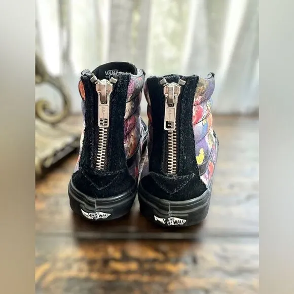 VANS Sk8-Hi Zip Galaxy Floral Black Sneakers Shoes Size 5.5 Men 7.0 Women