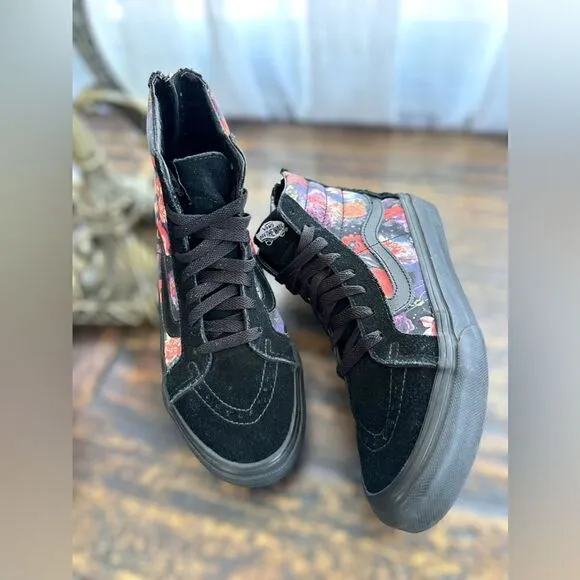 VANS Sk8-Hi Zip Galaxy Floral Black Sneakers Shoes Size 5.5 Men 7.0 Women