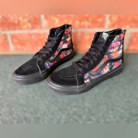 VANS Sk8-Hi Zip Galaxy Floral Black Sneakers Shoes Size 5.5 Men 7.0 Women
