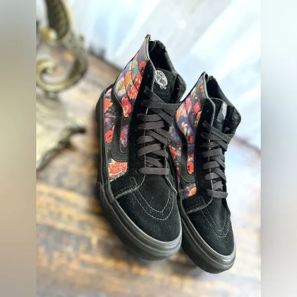 VANS Sk8-Hi Zip Galaxy Floral Black Sneakers Shoes Size 5.5 Men 7.0 Women