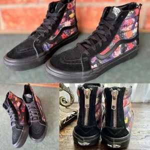 VANS Sk8-Hi Zip Galaxy Floral Black Sneakers Shoes Size 5.5 Men 7.0 Women
