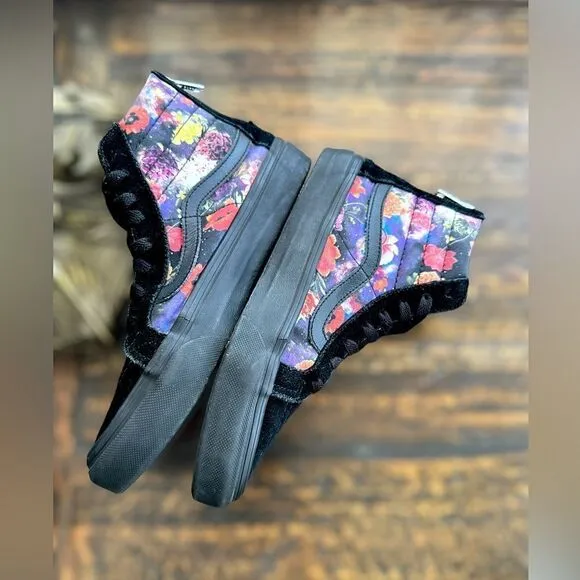 VANS Sk8-Hi Zip Galaxy Floral Black Sneakers Shoes Size 5.5 Men 7.0 Women