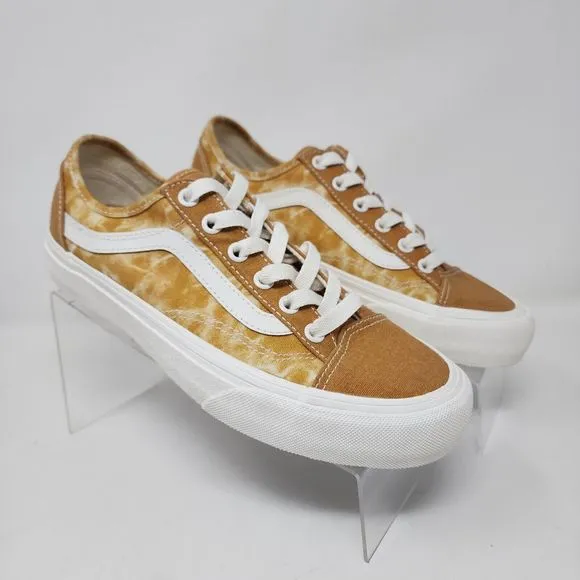 Vans Skateboarding Shoes Womens 7.5 Yellow Style 36 Decon Logo Lace Up Sneakers