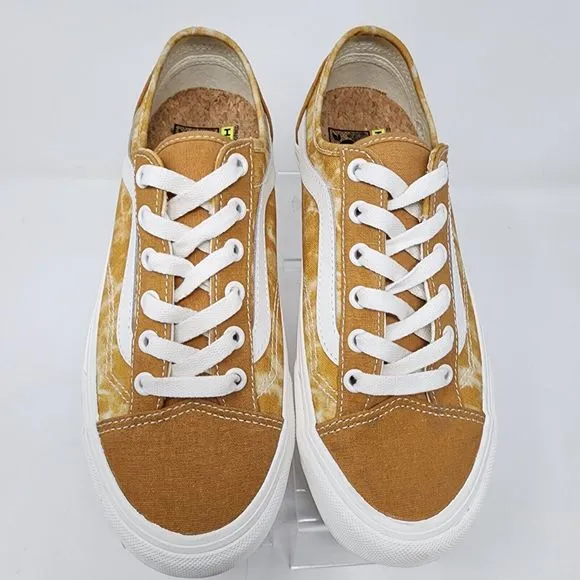Vans Skateboarding Shoes Womens 7.5 Yellow Style 36 Decon Logo Lace Up Sneakers