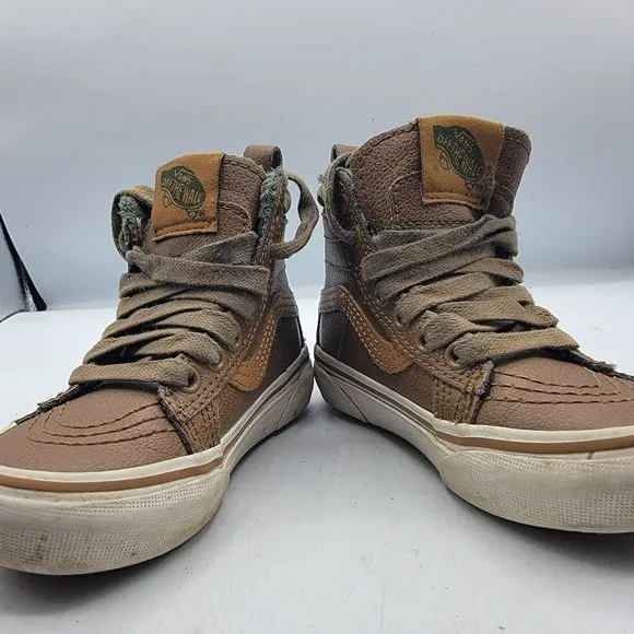 Vans Uy SK8-HI MTE Kids Size 10.5 Brown Camo Dach Outdoor Shoes