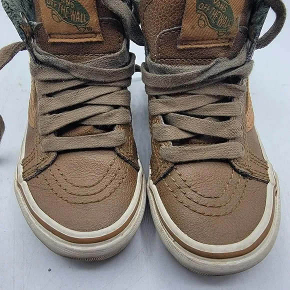 Vans Uy SK8-HI MTE Kids Size 10.5 Brown Camo Dach Outdoor Shoes