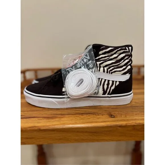 VANS Womens Filmore Satin Tiger High Top Sneakers Shoes Brown White Size 8.5 NWT