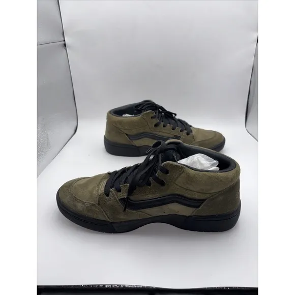 Vans Zahba Mid Beatrice Domond Olive Green Suede Skate Shoes Men's Size 9.5