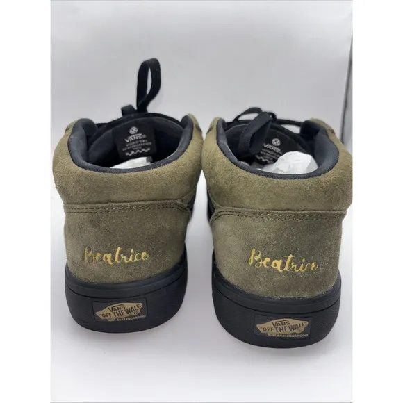 Vans Zahba Mid Beatrice Domond Olive Green Suede Skate Shoes Men's Size 9.5