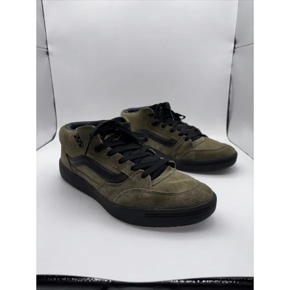 Vans Zahba Mid Beatrice Domond Olive Green Suede Skate Shoes Men's Size 9.5