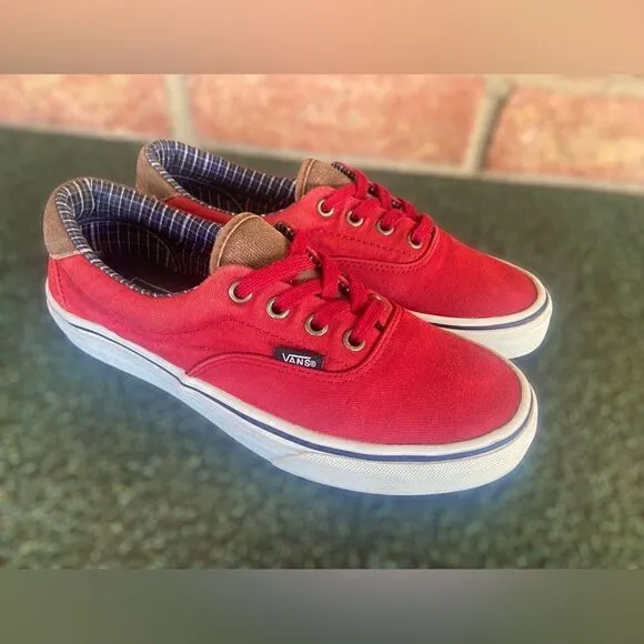 Vans ERA 59 (Cord&amp;Plaid) Red Dahlia Skate Shoes