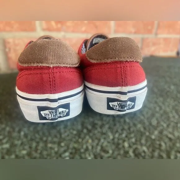 Vans ERA 59 (Cord&amp;Plaid) Red Dahlia Skate Shoes