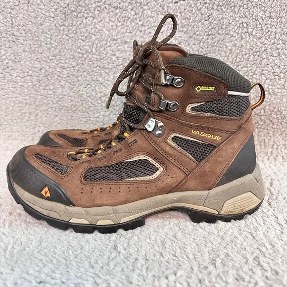 Vasque Breeze Mid Mens 11 Brown Gore Tex Vibram hiking outdoor waterproof boots