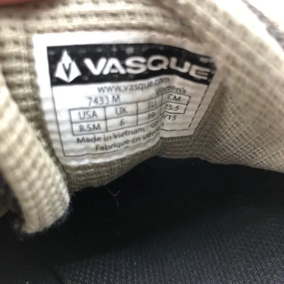 Vasque Hiking Shoes Womens 8.5M Talus Trek Brown Nubuck Leather Lace Up Outdoor