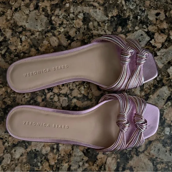 Veronica Beard Gemma Metallic Slide Sandal