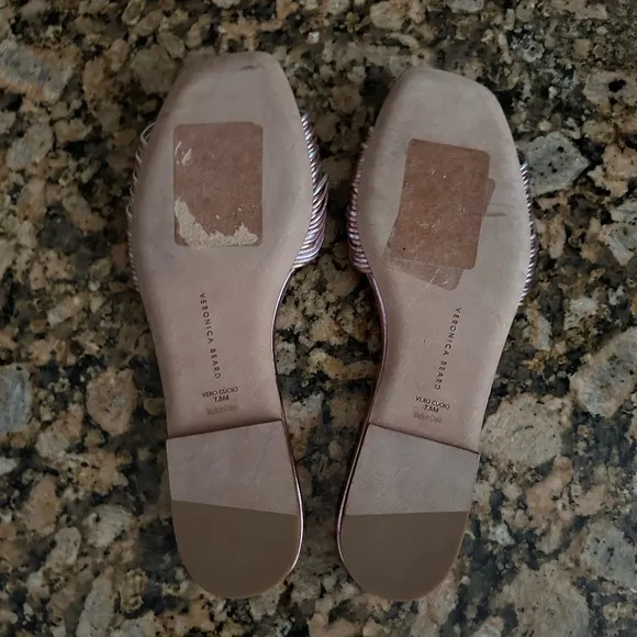 Veronica Beard Gemma Metallic Slide Sandal